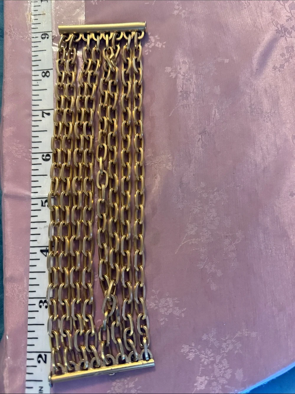 Gold Chain Link Wide Bracelet - Women's Fashion Accessory